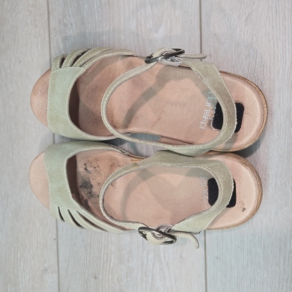 Dansko Women Marlow Oyster washed Ankle Leather Heels Sandals shoes sz 39/8.5-9 - Picture 9 of 15